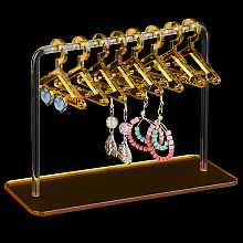 PandaHall Elite Earring Holder Stand, Cloth-Horse Shape Jewelry Display Gold Dangle Earring Hanging Organizer Acrylic Ear Studs Display Rack for Retail Show Personal Exhibition, 2.3x5.9x4.2inch