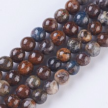 Honeyhandy Natural Pietersite Strands, Round, 10mm, Hole: 1.2mm, about 38pcs/strand, 15.6 inch(39.5cm)