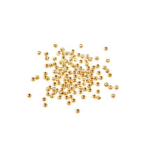 Honeyhandy Brass Round Spacer Beads, Cadmium Free & Nickel Free & Lead Free, Real 18K Gold Plated, 3mm, Hole: 1mm, about 130pcs/5g, 5g/set