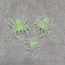 Honeyhandy Glow in The Dark Plastic Spiders, Luminous Animals, Halloween Scary Decoration, Mischief Prop, Light Green, 21x20mm