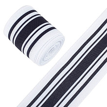 GORGECRAFT 12 Yards Black White Stripe Ribbon Wired Ribbon 2-1/2 inch Black Burlap Ribbon Ivory Stripe Edge Black Wired Christmas Ribbon for Wreath Garland Bow Making DIY Crafting Rustic Party Decor