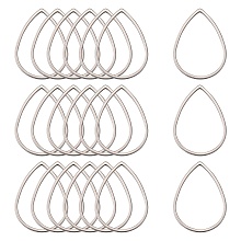 Honeyhandy 304 Stainless Steel Linking Rings, Teardrop, Stainless Steel Color, 32x22x1mm, inner measure: 29.5x20mm