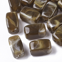 Honeyhandy Acrylic Beads, Imitation Gemstone Style, Cuboid, Camel, 13x7.5x7.5mm, Hole: 1.6mm