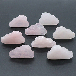 Honeyhandy Natural Rose Quartz Display Decorations, for Home Office Desk, Cloud, 30~33x50~53x7mm