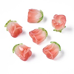 Plastic Beads, Flower, Tomato, 15x14x14mm, Hole: 1.2mm