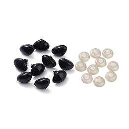 Honeyhandy (Defective Closeout Sale: Scratch) Craft Plastic Doll Noses, Safety Noses, Black, 18.5x14x19.5mm