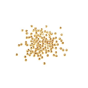 Honeyhandy Brass Round Spacer Beads, Cadmium Free & Nickel Free & Lead Free, Real 18K Gold Plated, 3mm, Hole: 1mm, about 130pcs/5g, 5g/set