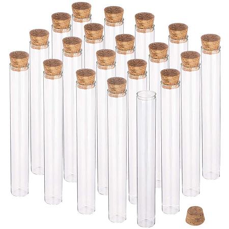 BENECREAT 15 Pack 40ml Glass Tubes Transparent Decoration Bottles with Cork Stoppers for Arts, Crafts and Other Small Projects