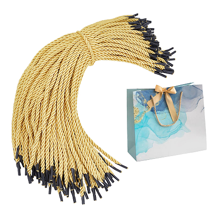 PandaHall Elite 120pcs Twisted Gift Bag Ropes, Wine Box Handle Replacement Golden Twist Rope Stote Rope Gift Box Bag Handbag Rope Handbag Cord Rope for DIY Craft Braided Charistmas Decoration 14.37 inch