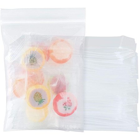 PandaHall Elite 150pcs Clear Resealable Bags 10x7cm Plastic Zip Bags for Small Items Jewelry Packing, Unilateral Thickness: 0.15mm