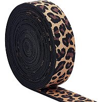 BENECREAT 10 Yards 1.5 Inch Wide Elastic Bands Leopard Prints Tan Sewing Waistbands for Garment Sewing Hair Band Crafting Belts Bag Straps