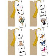 GLOBLELAND 4Set Acrylic Clear Bookmark Colorful Butterflies Theme Clear Rectangle Acrylic Bookmarks Book Marker Tags Reading Bookmarks Graduation Gift Bookmarks End of Term Gift Bookmarkers