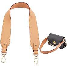 WADORN Wide Purse Strap, 23.4 Inch PU Leather Handbag Handle Replacement Short Shoulder Strap Tote Bucket Bag Handle with Golden Buckles Women Bag Strap Repair DIY Craft Bag Accessories, Brown