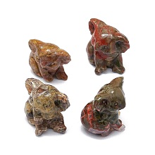 Honeyhandy Natural Ocean Jasper Sculpture Display Decorations, for Home Office Desk, Koala, 24~27x26~30.5x29~30mm