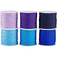 PandaHall Elite 600 Yards 0.8mm Nylon Beading String Cord, 6 Colors Chinese Knotting Cord Jewelry Nylon Cord Macrame Thread for Braided Bracelets, Beading, Necklaces, Wind Chime, Jewelry Making