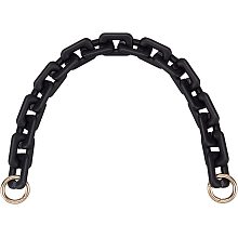 WADORN Chunky Acrylic Purse Strap, 16.3inch Resin Handbag Chain Handle Bag Strap Extender Short Shoulder Bag Strap Replacement with Spring Ring Clutch Bag Charms Accessories, Black