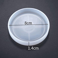 Honeyhandy DIY Flat Round Cup Mat Silicone Molds, Coaster Molds, Resin Casting Molds, White, 86x14mm, Inner Diameter: 80mm