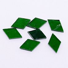 Honeyhandy Glass Cabochons, Mosaic Tiles, for Home Decoration or DIY Crafts, Rhombus, Dark Sea Green, 19x12x3mm