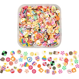 24G Handmade Polymer Clay Nail Art Decoration, Fashion Nail Care, No Hole, Food, Mixed Color, 4~9x3~7x0.1~3mm