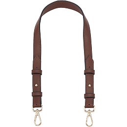 WADORN Leather Adjustable Purse Strap, 27.5 Inch Leather Shoulder Bag Strap Replacement Leather Handbag Handle Tote Bag Handle with Swivel Clasps DIY Bag Making Accessories, Dark Brown