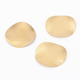 Honeyhandy Brass Pendants, Nickel Free, Wave Square, Raw(Unplated), 25x25x1mm, Hole: 1.4mm