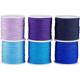 PandaHall Elite 600 Yards 0.8mm Nylon Beading String Cord, 6 Colors Chinese Knotting Cord Jewelry Nylon Cord Macrame Thread for Braided Bracelets, Beading, Necklaces, Wind Chime, Jewelry Making