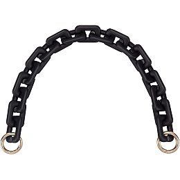 WADORN Chunky Acrylic Purse Strap, 16.3inch Resin Handbag Chain Handle Bag Strap Extender Short Shoulder Bag Strap Replacement with Spring Ring Clutch Bag Charms Accessories, Black