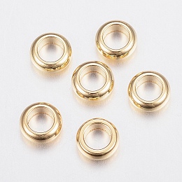 Honeyhandy 304 Stainless Steel Spacer Beads, Rondelle, Golden, 4x1.5mm, Hole: 2.5mm