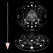 CRASPIRE Pendulum Board Mini Dowsing Divination Making Kit Metaphysical Message Board 5.5'' Acrylic Witchcraft Board with Crystal Necklace for Beginner Witchcraft Altar Supplies