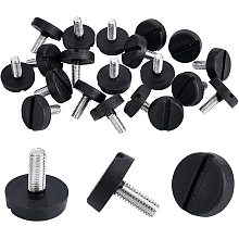 GORGECRAFT 20PCS 15mmxM6 Thread Adjustable Furniture Levelers Screw in Threaded Leveling Foot Adjuster Galvanized Steel Screw Foot Levelers Screw On Furniture Glide for Table, Chair, Furniture Legs