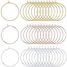 SUNNYCLUE 150PCS 3 Colors 30mm Round Beading Hoops Ring Brass Wine Glass Charms Earring Findings for Party Favors Wedding Festivals Decoration DIY Earring Jewellery Making