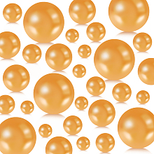 PandaHall Elite ABS Plastic Imitation Pearl Beads, No Hole, Dark Orange, 10~30mm, 150pcs/set