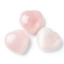 Honeyhandy Natural Rose Quartz Beads, No Hole/Undrilled, Heart, 44.5~45x45~46x20.5~21mm