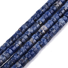 Honeyhandy Natural Sodalite Beads Strands, Heishi Beads, Flat Round/Disc, 6x3mm, Hole: 1mm, about 120pcs/strand, 15.35 inch(39cm)