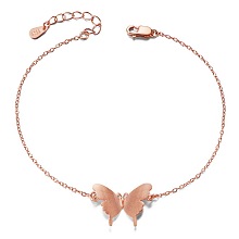 Arricraft Unique Design 925 Sterling Silver Link Bracelet, with Butterfly(Chain Extenders Random Style), Rose Gold, 38780 inch(17cm)