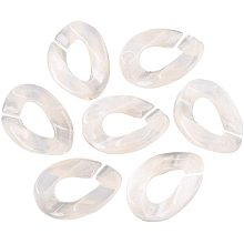 CHGCRAFT 500g Acrylic Ring Links Imitation Gemstone Twist Linen Acrylic Ring Links with Alloy Findings for Jewelry Making, 0.9x0.67x0.22inch, Hole 0.47x0.24inch