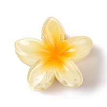 Honeyhandy Plastic Claw Hair Clips, with Iron Findings, for Woman Girls, Flower, Gold, 74x79x45mm