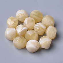 Honeyhandy Acrylic Beads, Imitation Gemstone Style, Nuggets, Wheat, 15.5x12x12mm, Hole: 1.8mm