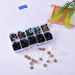 Honeyhandy Craft Plastic Doll Eyes Set, Stuffed Toy Eyes, Safety Eyes, Half Round, Mixed Color, 6~10mm, 200pcs/box