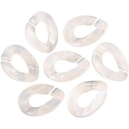 CHGCRAFT 500g Acrylic Ring Links Imitation Gemstone Twist Linen Acrylic Ring Links with Alloy Findings for Jewelry Making, 0.9x0.67x0.22inch, Hole 0.47x0.24inch