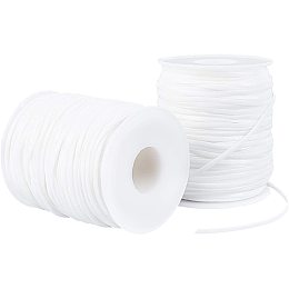 PandaHall Elite 2 Rolls 100m Plastic Lacing Cord 2.3mm Lanyard String for Jewelry Craft Bracelet Making, White