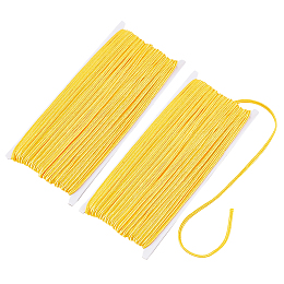 PandaHall Elite Polyester Cord, Soutache Braided Cord, for Clothing Accessories, Orange, 3x1mm, about 32.81 Yards(30m)/Card