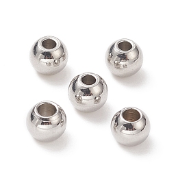 Honeyhandy 304 Stainless Steel Round Spacer Beads, Stainless Steel Color, 4x3mm, Hole: 1.5mm