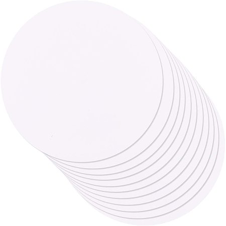 BENECREAT 40pcs Round Kraft Cards Blank Cardstock Painting Cardstock Slices(17cmx0.2mm) for DIY Artist Painter Writing and Decorations(White)