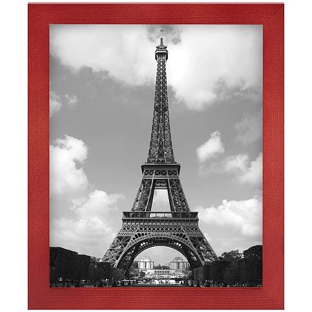 SUPERDANT 8x10 Picture Frame Natural Wood Photo Frames Collage Display Photos Decorative Art Prints Picture Frame for Wall Hanging and Table Top Display Home Decoration Red