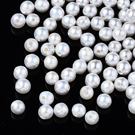 Honeyhandy Natural Cultured Freshwater Pearl Beads, Half Drilled, Round, White, 2.5~3mm, Hole: 0.8mm