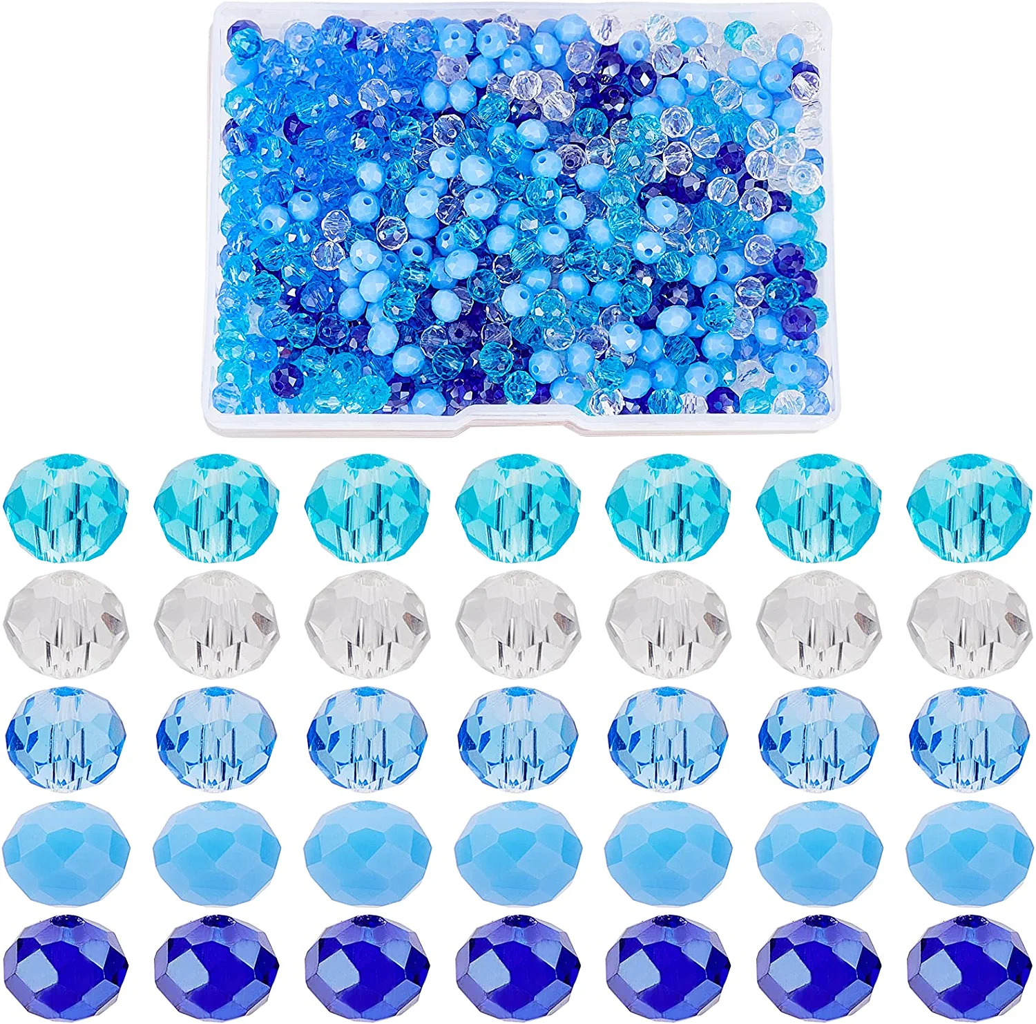 Beebeecraft idea on making blue crystal glass bead necklace 