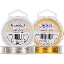 BENECREAT 2 Rolls 26-Gauge Tarnish Resistant Silver/Gold Coil Wire, 396-Feet/132-Yard in Total