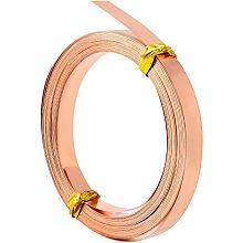 BENECREAT 19.7 Ft Flat Copper Wire, 0.26 in Wide Flat Copper Wire, Copper Jewellery Wire, Flat Copper Wire for DIY Jewellery Cladding, Handmade Wire