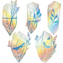 GORGECRAFT 5Pcs PVC Diamond Window Clings Anti-Collision Window Decals Static Blue Transparent Glass Alert Rainbow Window Suncatcher Stickers to Save Birds from Window Collisions Rainbow Stickers